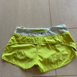 Gently used lime green Lululemon shorts size 4.